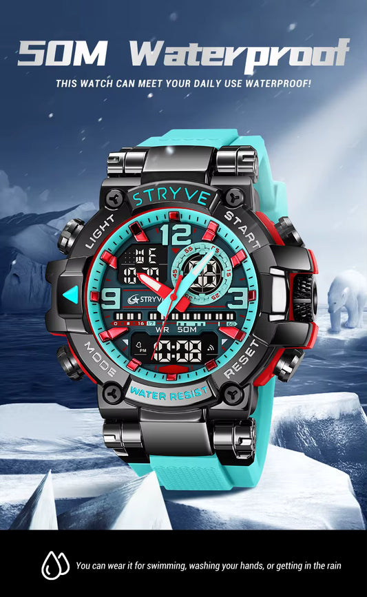 Thick Sports Watch Shock Resistant 50M Waterproof Wristwatch